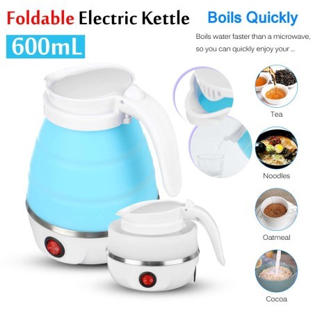 Portable Electric Kettle- Foldable Silicone Water Kettle Travel Electric Kettles Electric Hot Water Bag