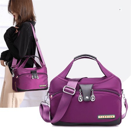 High Quality Large Capacity Waterproof Anti-Theft Fashion Ladies Bag (Purple)