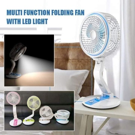 USB Rechargeable Folding Fan with LED Light (any color) - LR-2018