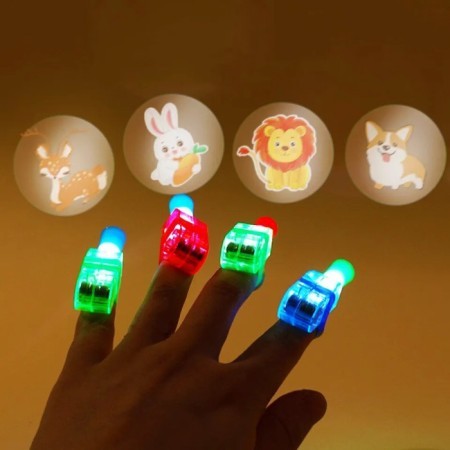 10 PCS LED Light & Lighting Cartoon Finger Projection Lamp Finger Lighst Ring Light LED Child Light Toy